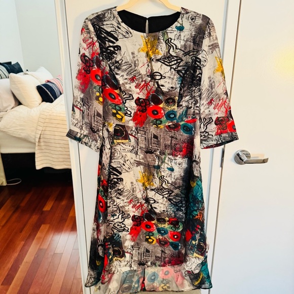 STYLEWE graphic silk chiffon dress - Picture 1 of 3